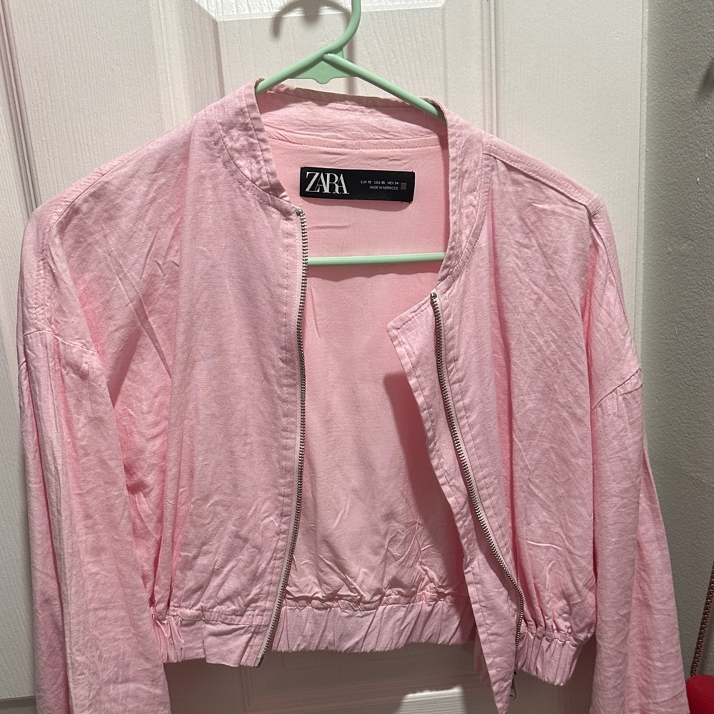 Zara Light Pink Bomber Jacket for Women
